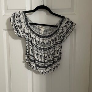 Elephant print crop top small